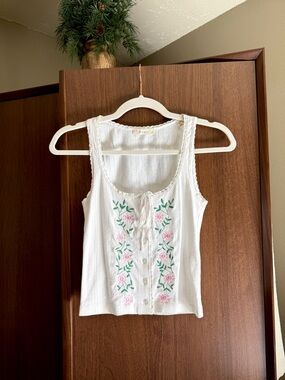 Doen Lois Embroidered Tank xs